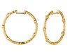 Diamond bezel set hoop earrings