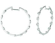 Diamond bezel set hoop earrings