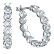 Diamond Bezel Set Hoop Earrings