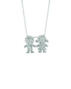 Diamond boy & girl necklace