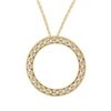 Diamond Circle Necklace Pendant 14K Yellow Gold