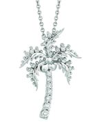 Diamond coconut tree necklace
