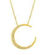 Diamond crescent moon necklace