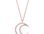 Diamond crescent moon necklace