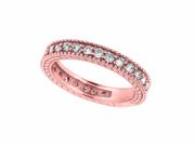 Diamond Eternity Band Ring Pink Gold