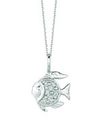 Diamond fish necklace