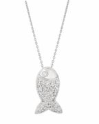 Diamond fish necklace