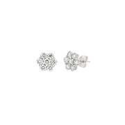 Diamond flower earrings