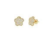 Diamond flower earrings