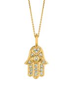Diamond hand of god necklace