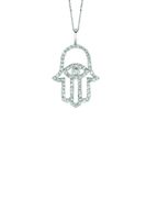 Diamond hand of god necklace