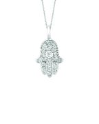 Diamond hand of god necklace