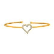 Diamond heart bangle