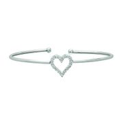 Diamond heart bangle