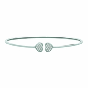 Diamond heart bangle