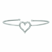 Diamond heart bangle