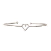 Diamond heart bangle