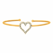 Diamond heart bangle