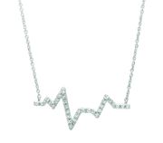 Diamond heart beat necklace