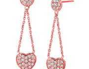 Diamond heart drop earrings