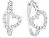 Diamond Heart Hoop Earrings White Gold