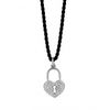 Diamond heart lock necklace