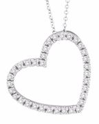 Diamond Heart Pendant Necklace White Gold