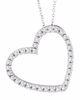 Diamond Heart Pendant Necklace White Gold
