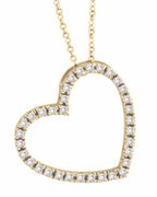 Diamond Heart Pendant Necklace Yellow Gold
