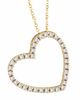 Diamond Heart Pendant Necklace Yellow Gold