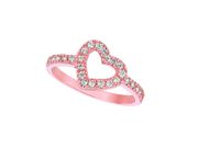 Diamond Heart Ring Pink Gold