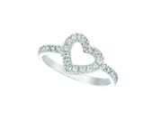 Diamond Heart Ring White Gold