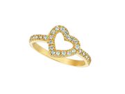 Diamond Heart Ring Yellow Gold