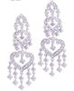 Diamond hearts chandelier earrings