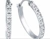 Diamond Hoop Earrings, 14K White Gold