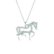 Diamond horse necklace