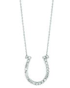 Diamond Horseshoe Pendant Necklace White Gold