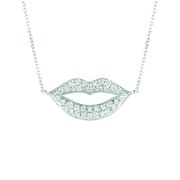 Diamond lips necklace