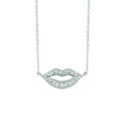 Diamond lips necklace