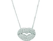Diamond lips necklace