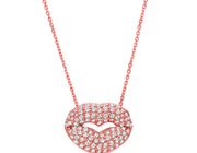 Diamond lips necklace