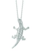 Diamond lizard necklace