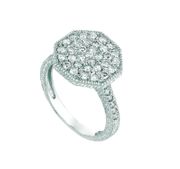 Diamond octagonal shape ring