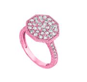 Diamond octagonal shape ring