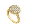 Diamond octagonal shape ring