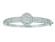 Diamond oval bangle
