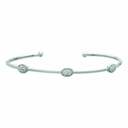 Diamond oval bangle