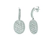Diamond oval drop earrings