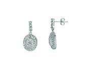Diamond oval drop earrings