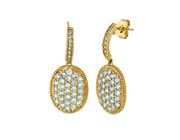 Diamond oval drop earrings